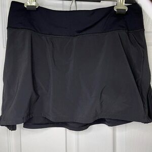 Lululemon Black Pleated Tennis Skort Size 6 Built-In Shorts Athleisure